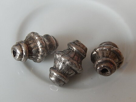 M0209 Tibetaans zilveren kraal 1 st dubbele kegel 15x10 mm 