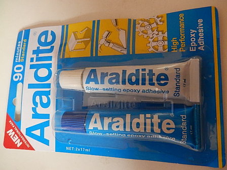 X9120 Twee componentenlijm Araldite 2 tubes van 17 ml