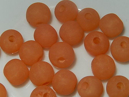 S0502 Resin kraal 1 st rond 8 mm mat peach