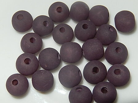 S0510 Resin kraal 1 st rond 8 mm mat dark purple