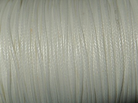 DRW102X010 Waxkoord 1 m gewaxed polyester koord 1 mm dik ivoorwit