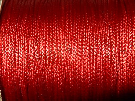 DRW201X010 Waxkoord 1 m gewaxed polyester koord 1 mm dik vuurrood