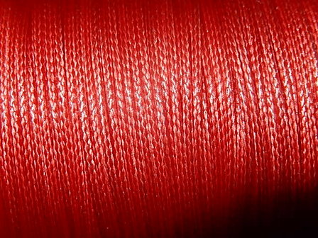 DRW202X010 Waxkoord 1 m gewaxed polyester koord 1 mm dik licht koraalrood