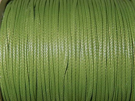 DRW504X010 Waxkoord 1 m gewaxed polyester koord 1 mm olijfgroen