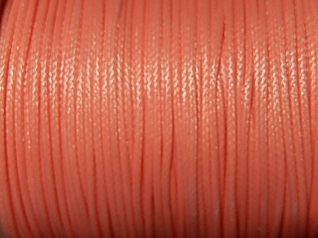 DRW601X010 Waxkoord 1 m gewaxed polyester koord 1 mm zalmroze