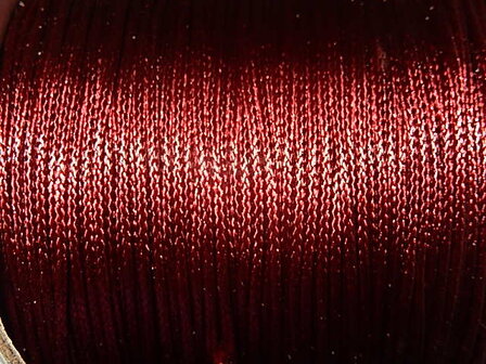 DRW602X010 Waxkoord 1 m gewaxed polyester koord 1 mm diep roodpaars