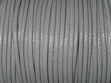 DRW004X020 Waxkoord 1 m gewaxed polyester koord 2 mm dik grijs