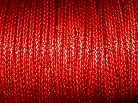 DRW204X020 Waxkoord 1 m gewaxed polyester koord 2 mm dik vuurrood