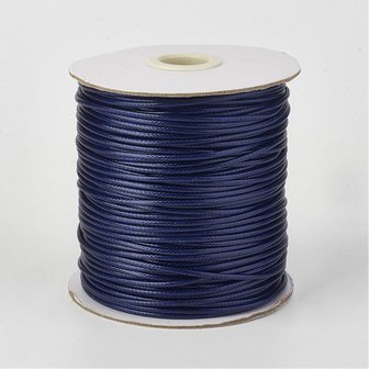 DRW405X020 Waxkoord 1 m gewaxed polyester koord 2 mm dik middernachtsblauw