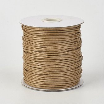 DRW705X020 Waxkoord 1 m gewaxed polyester koord 2 mm dik camel