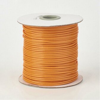 DRW801X020 Waxkoord 1 m gewaxed polyester koord 2 mm dik geeloranje