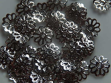 KK00103 Filigraan zilveren kralenkapje 1 st 1x8 mm