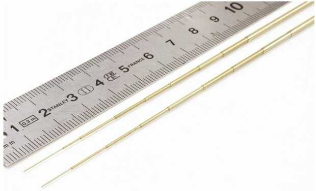 Messing buis 3st 0,3mm x 0,12mm (binnen diameter) 305 mm lang