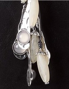 KTO003X58 Ketting van antracietkleurig waxdraad met zilveren accenten 58 cm