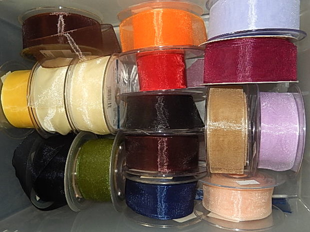 LO3500 Organza lint 35 mm breed meerdere kleuren