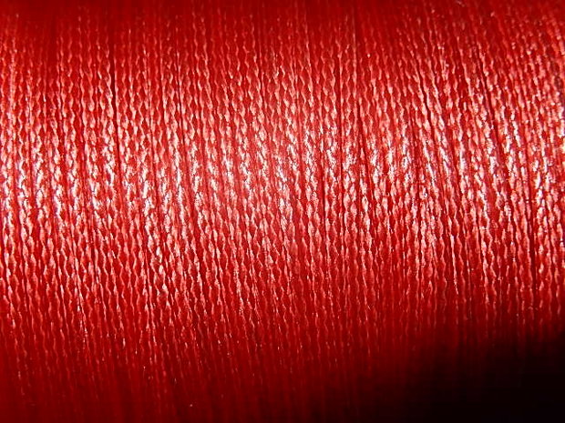 DRW202X010 Waxkoord 1 m gewaxed polyester koord 1 mm dik licht koraalrood