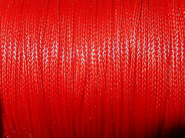 DRW203X010 Waxkoord 1 m gewaxed polyester koord 1 mm dik karmozijn
