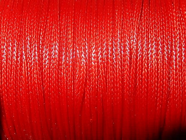 DRW203X010 Waxkoord 1 m gewaxed polyester koord 1 mm dik karmozijn
