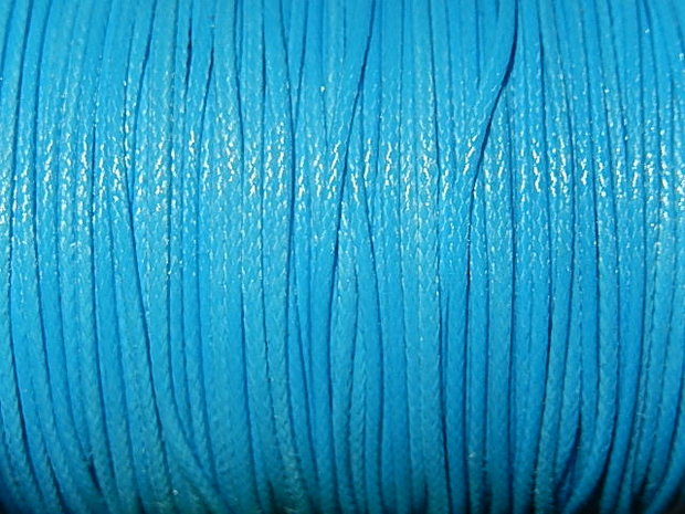 DRW401X010 Waxkoord 1 m gewaxed polyester koord 1 mm donker luchtblauw