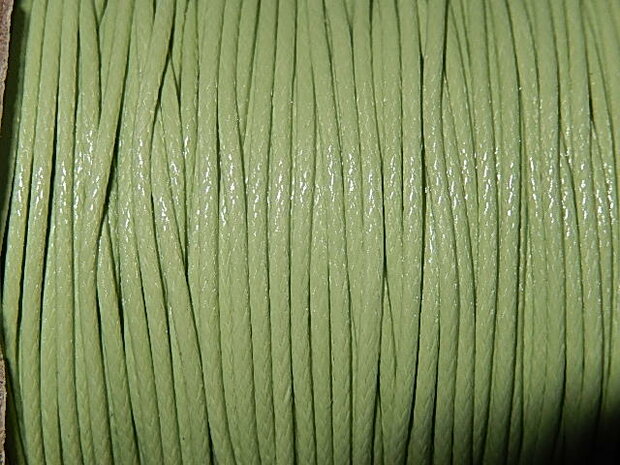 DRW501X010 Waxkoord 1 m gewaxed polyester koord 1 mm zachtgroen