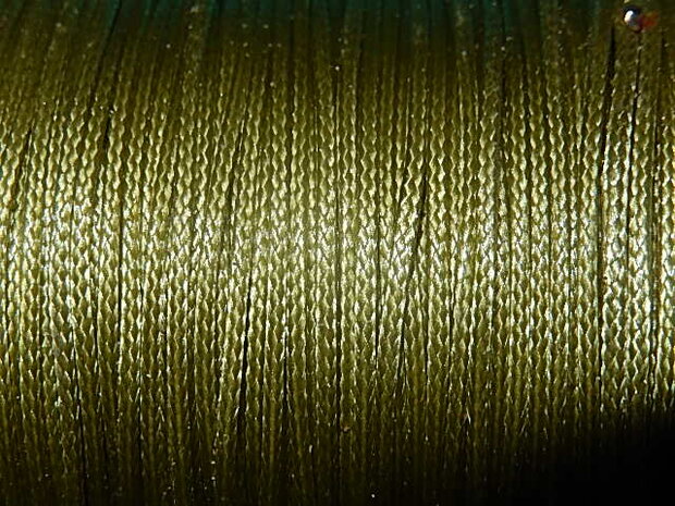 DRW503X010 Waxkoord 1 m gewaxed polyester koord 1 mm donkerkhaki