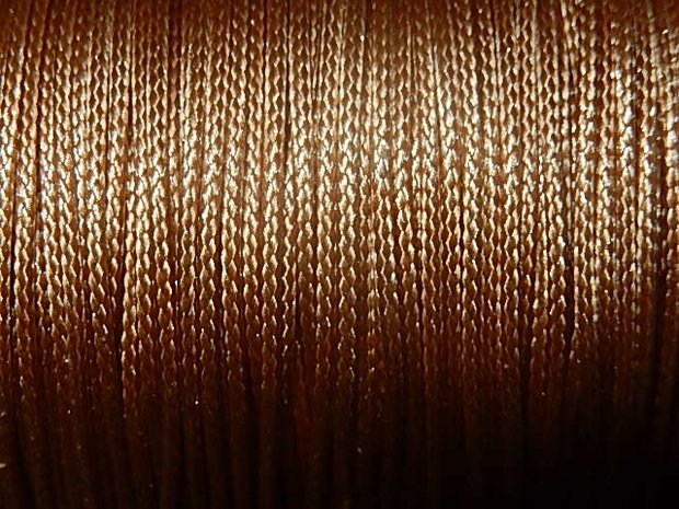 DRW606X010 Waxkoord 1 m gewaxed polyester koord 1 mm donker rozegoud