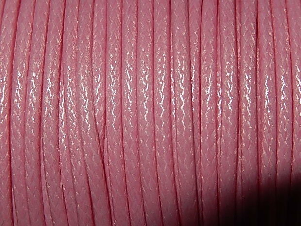 DRW607X020 Waxkoord 1 m gewaxed polyester koord 2 mm dik roze