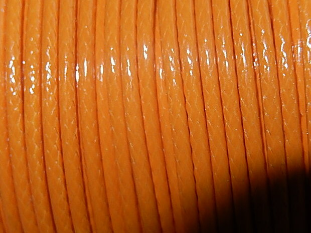 DRW801X020 Waxkoord 1 m gewaxed polyester koord 2 mm dik geeloranje