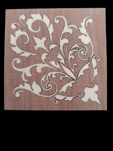 396A Houtsticker 50x50mm Mahonie en Esdoorn
