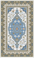 Borduurpakket Vloerkleed blauw/bruin 144x246mm