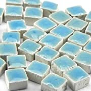 KERAM44 Mini mozaïektegeltjes 5x5x3mm pastelblauw mix 100 st