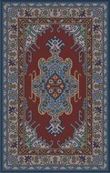 Borduurpakket Vloerkleed rood-blauw350x547mm